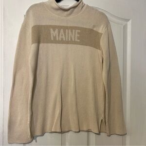 Town Pride Relaxed Sweater Maine Natural Tan  Women’s Size Medium